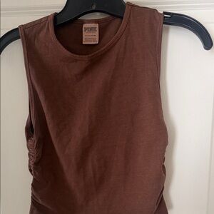 PINK Victoria's Secret Brown Crewneck Muscle Tank